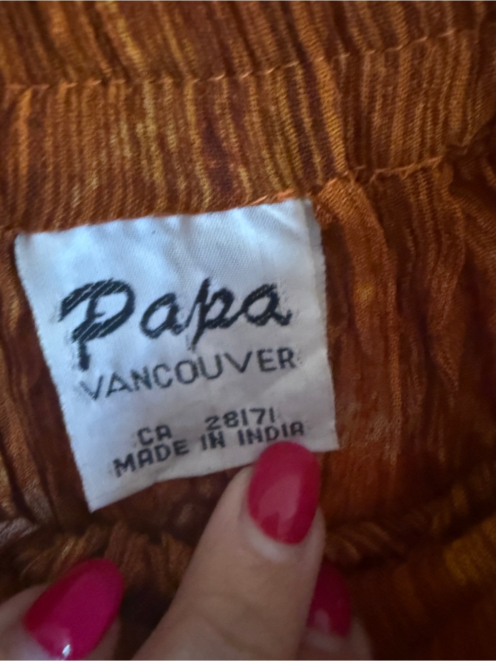 Papa Vancouver Boho Crinkle Gauze Maxi Skirt Rust Orange Rayon XL XXL - Picture 3 of 8